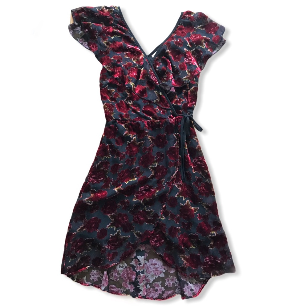 Band of Gypsies | velvet floral dress + black red